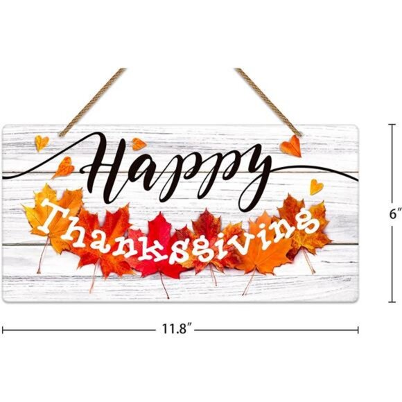 6"x12" Farmhouse Thanksgiving Door Decor Hanging Sign for Home Wall - Picture 3 of 8